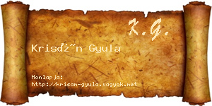 Krisán Gyula névjegykártya